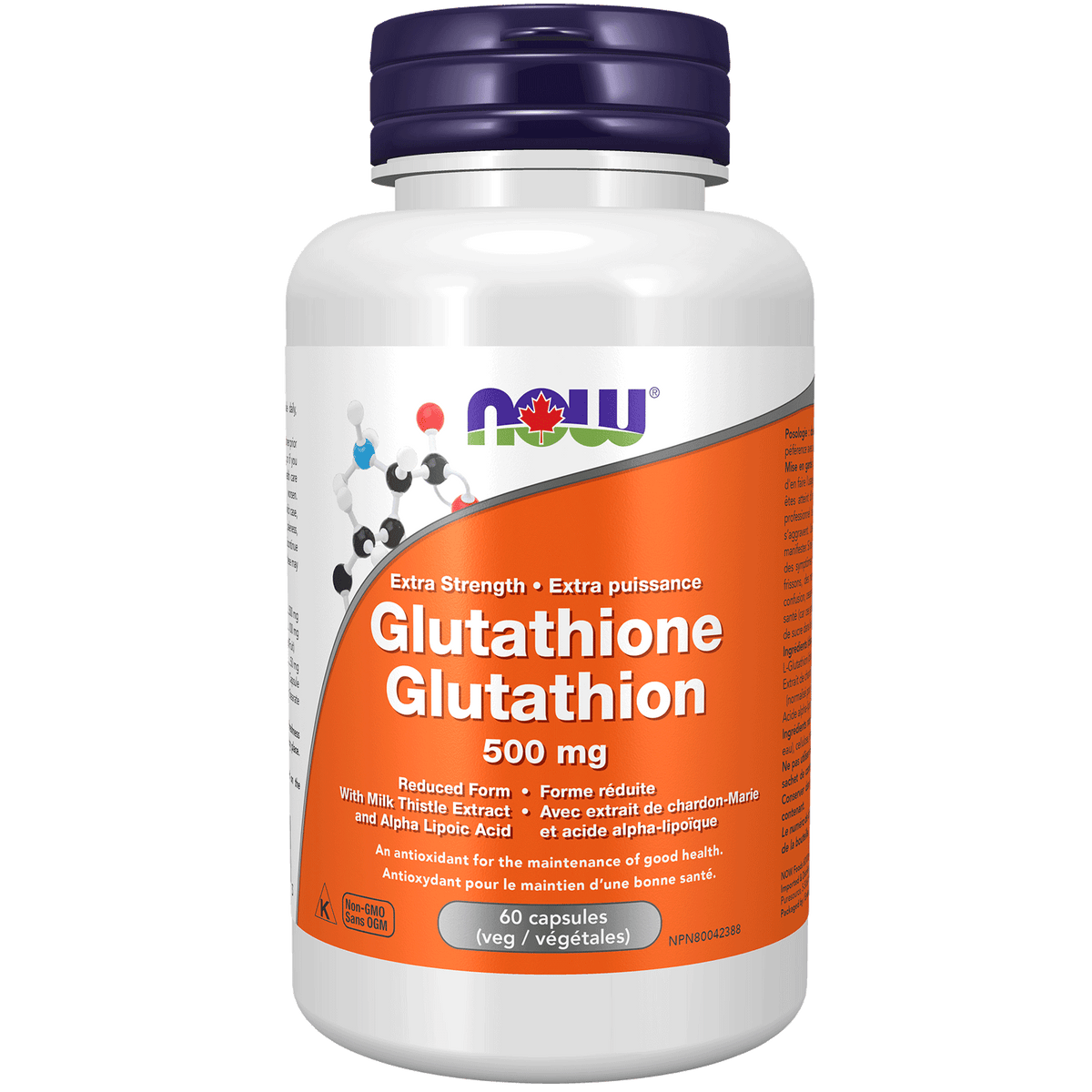 *NOW Foods Glutathion 500 mg (Extra Puissance) – Détox & Antioxydant Maître, 60 Capsules Végétales*
